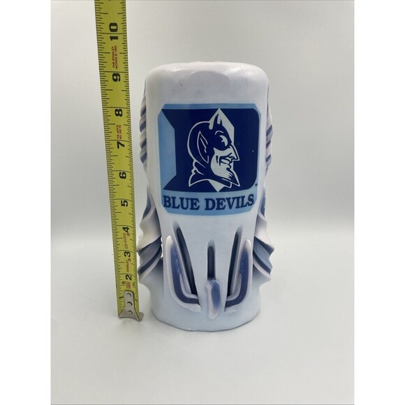 Duke University Blue Devils Candle Hand Carved Ribbon Rare Gift New Unscented - Picture 1 of 10